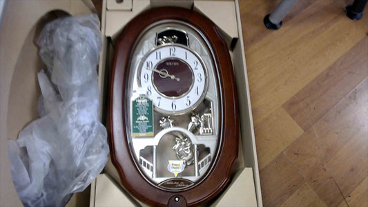 Seiko Melodies in Motion Musical Wall Clock – QXM479BR – Brown Oval Case