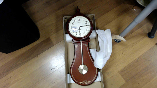 Seiko QXC221BLH Traditional Pendulum Wall Clock – Cherry Finish