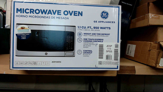 GE Microwave Oven 1.1 Cu. Ft. 950 Watts – Stainless Steel, New in Sealed Box