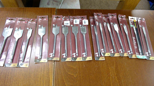 ACE Wood Boring Spade Bit Bundle – 15-Piece Set, Various Sizes