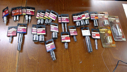 28-Piece ACE Chrome Socket & Adapter Bundle – SAE & Metric, New