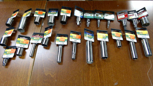 24-Piece Mixed Drive Socket & Adapter Bundle – SAE & Metric, Deep & Standard