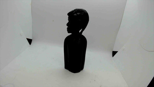 Vintage Hand-Carved African Wooden Female Bust Figurine – Tribal Folk Art
