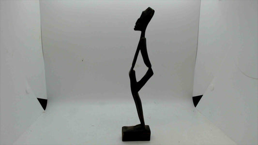 Vintage Hand-Carved African Tribal Wooden Figurine – Tall Abstract Male Sculpture