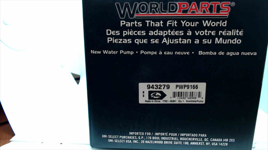 WorldParts 943279 / PWP9166 New Water Pump – Auto Replacement Part