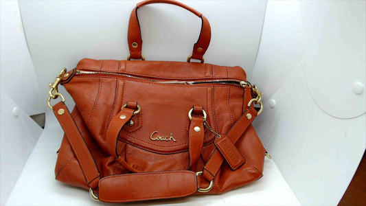 Coach Leather Satchel / Shoulder Bag – Burnt Orange – Style F19247