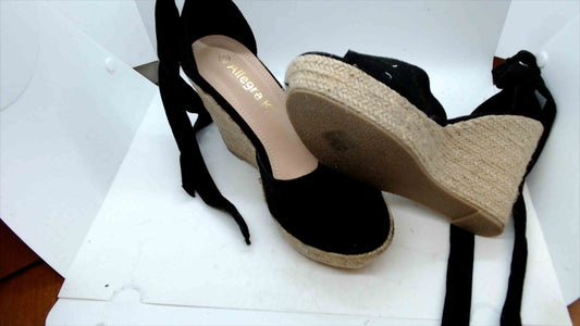 Allegra K Women’s Espadrille Wedge Sandals – Black – Size 8.5