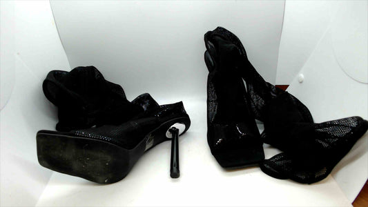 Fashion Nova Black Mesh Peep Toe Stiletto Heels – Size 8
