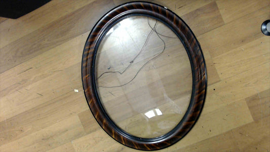 Vintage-Style Oval Wood Frame with Glass – 24" x 19"