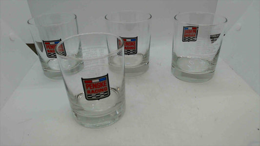 Set of 4 Vintage Penske Racing Logo Whiskey Glasses – IndyCar Champions Commemorative Barware