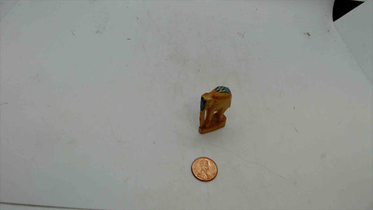 Hand-Carved Wooden Elephant Figurine – Miniature Painted Sculpture