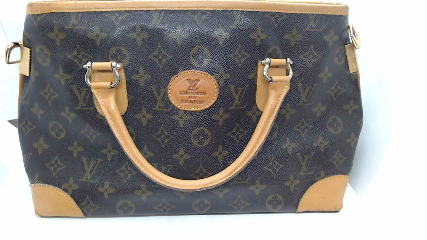 Louis Vuitton Monogram Handbag Tote – Brown Leather Trim (Authenticity Unknown)