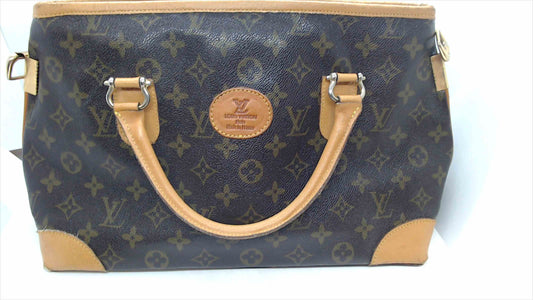 Louis Vuitton Monogram Handbag Tote – Brown Leather Trim (Authenticity Unknown)