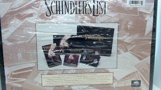 Schindler’s List Limited Edition Collector’s Gift Set — 2-Tape VHS (Letterboxed) + Soundtrack CD + Novel + Pictorial Booklet — NEW/Sealed