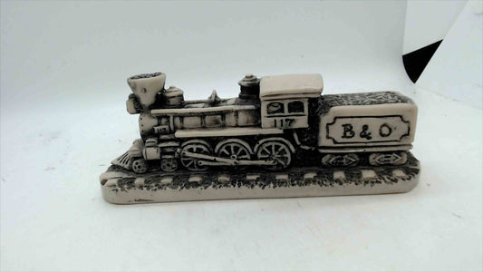 Trains Gone By – Georgia Marble B&O Steam Locomotive No. 117 Figurine — Limited Edition #605/3000 — Made in USA