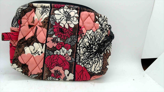 Vera Bradley Quilted Floral Cosmetic Bag Zip Pouch – Pink/Brown – Like New