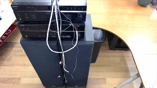 Yamaha RX-V383 AV Receiver + Sony STR-DE197 Stereo Receiver + Yamaha NS-A2835 Floor Speakers (pair) – Tested