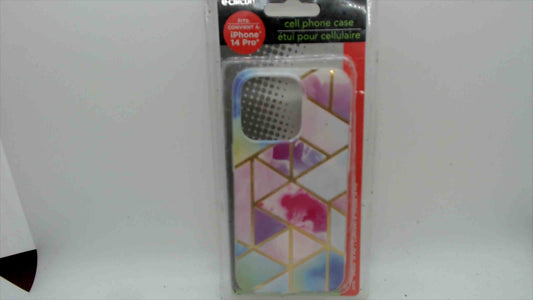 eCIRCUIT iPhone 14 Pro Case – Pastel Geometric Watercolor/Gold – New Sealed