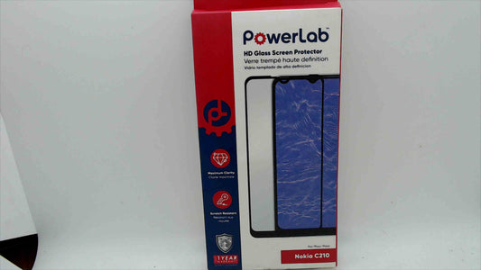 PowerLab HD Glass Screen Protector for Nokia C210 – New/Sealed