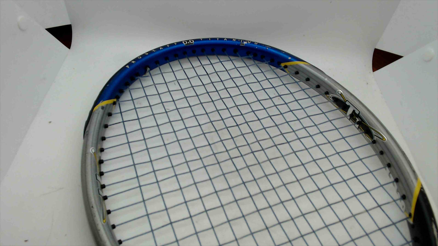 Wilson Pro Staff 6.6 Titanium Tennis Racquet – Strung, Adult 27", Black/Silver/Blue
