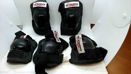 Wipeout Kids Skate Pads – 5-Piece Lot (2 Knee, 3 Elbow) – Black