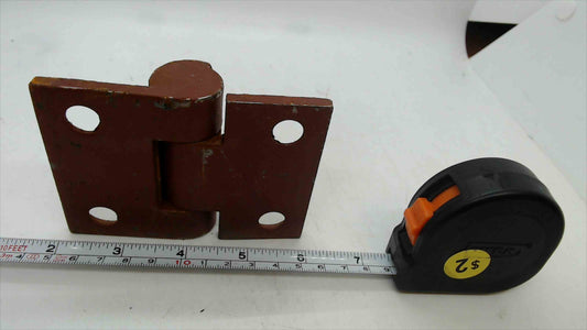 Heavy-Duty Steel Gate/Door Hinge, 4-Hole Plates – ~5.25" W x 4.5" H, Red-Primer Finish