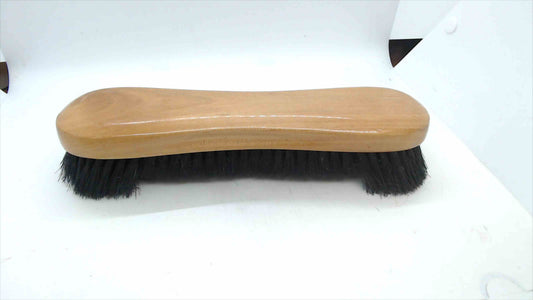 Wooden Shoe/Boot Polishing Brush – Black Bristles, Curved Handle (Approx. 9”) Great For Pool Tables