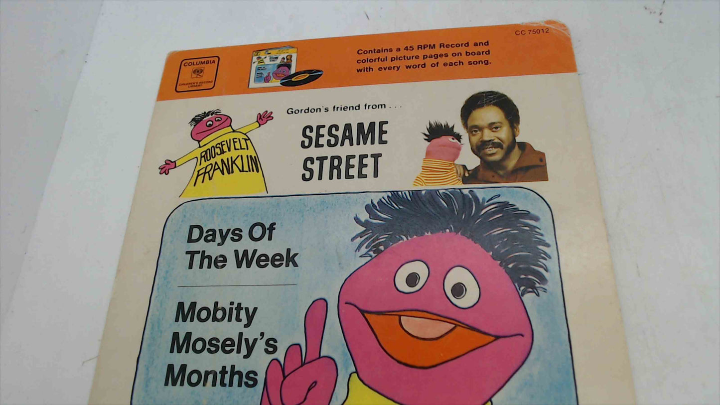 Sesame Street Roosevelt Franklin “Days of the Week / Mobity Mosely’s Months” 45 w/ Picture Book (1970) – Columbia Book & Record Library CC75012