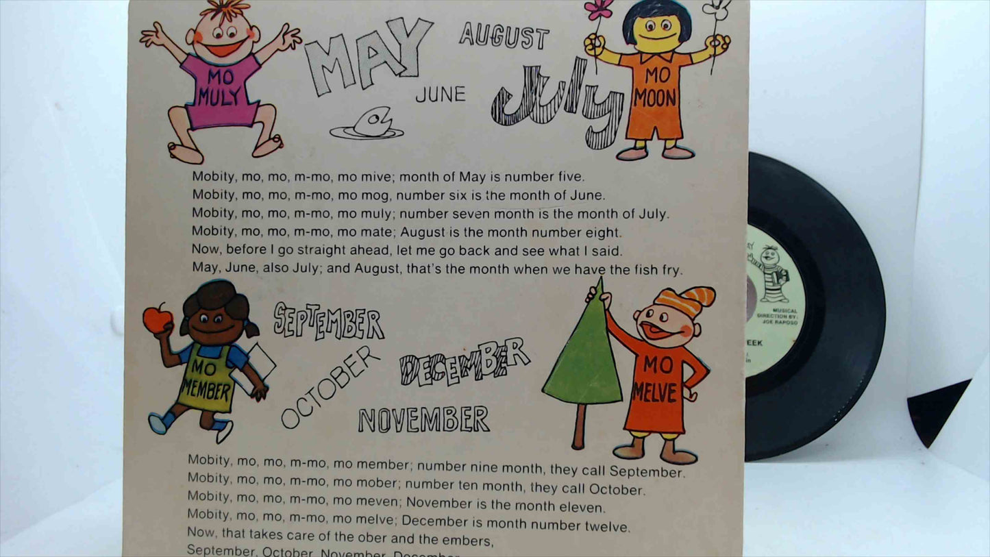 Sesame Street Roosevelt Franklin “Days of the Week / Mobity Mosely’s Months” 45 w/ Picture Book (1970) – Columbia Book & Record Library CC75012