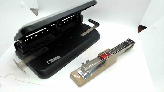 ACCO Heavy-Duty Adjustable Hole Punch (2–7 Hole) + Bostitch Desktop Stapler — Tested & Workin