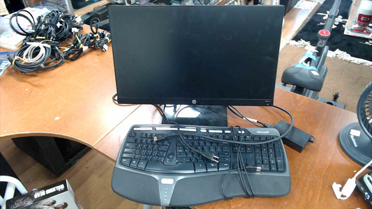 HP 22cwa 21.5" IPS 1080p Monitor + Microsoft Natural Ergonomic Keyboard 4000 (USB) – Bundle