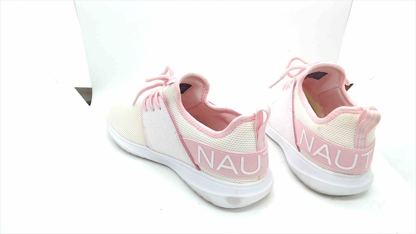 Nautica Pink & White Mesh Sneakers w/ Glitter Panels – Size 5