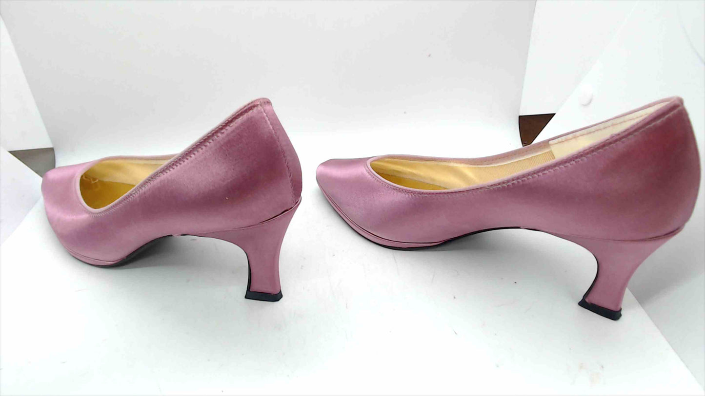 Jean Nine Pink Satin Low Heels – Size 7.5M