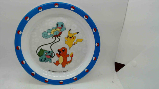 Pokémon Kids Plate – Pikachu, Charmander, Squirtle & Bulbasaur – 2019 – Blue Poké Ball Rim