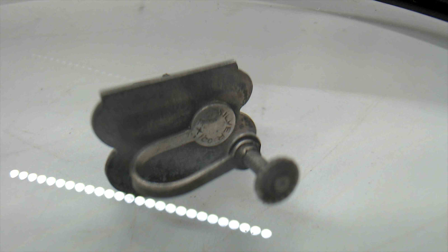 Vintage Mexican Silver Screw-Back Earrings w/ Green Stone Inlay – Marked “Silver Mexico”