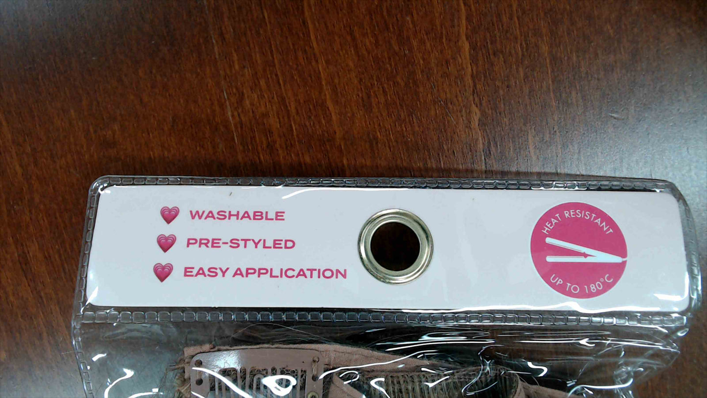 LullaBellz 5-Piece Wavy Clip-In Hair Extensions – Brown, Heat-Resistant