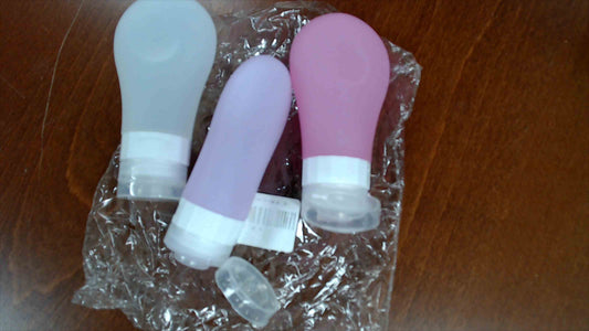 Set of 3 Silicone Travel Bottles – Leakproof 90ml (3 fl oz) TSA Approved