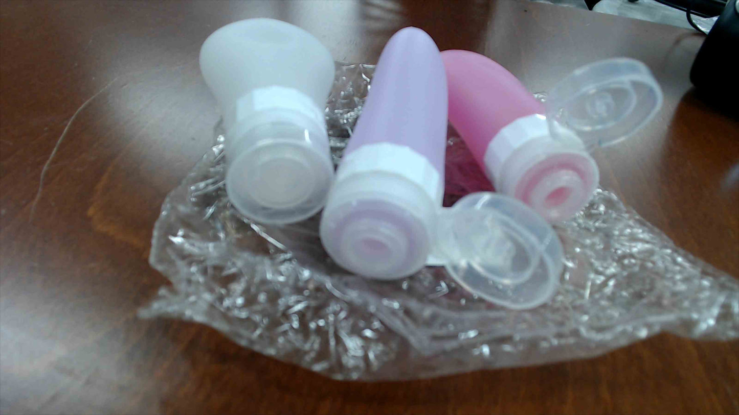Set of 3 Silicone Travel Bottles – Leakproof 90ml (3 fl oz) TSA Approved