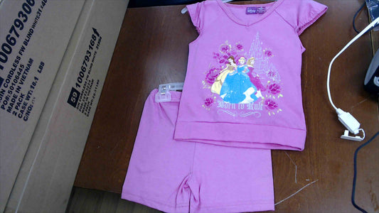 Disney Princess “Born to Rule” 2-Piece Outfit Set – Size 7/8 (Pink, Belle/Cinderella/Aurora)