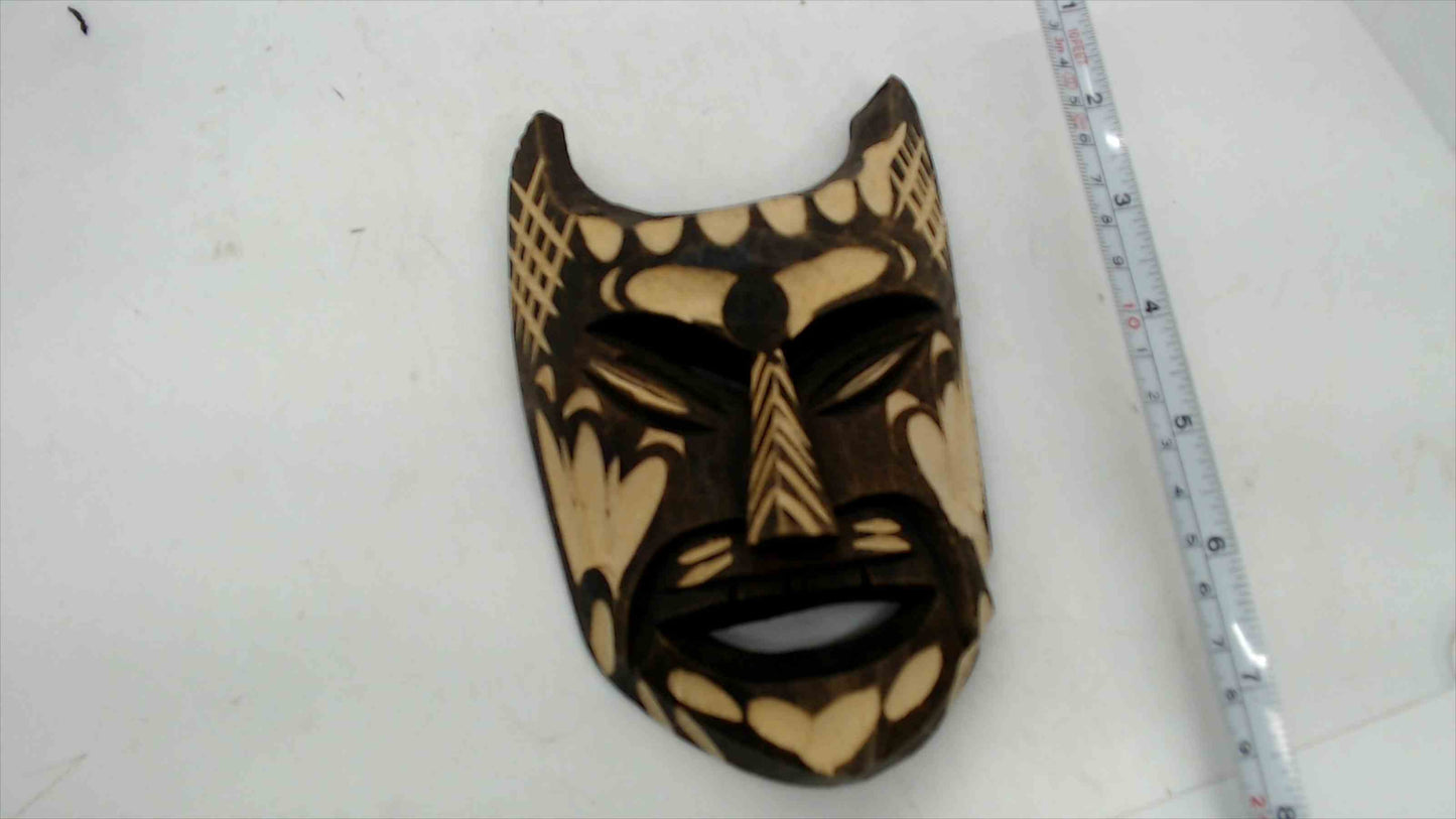 Hand-Carved Tribal Wood Mask – 7” Wall Art Décor
