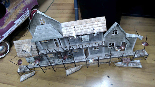 Large Coastal Dock Metal Wall Art – “Crab Shack • Lobster House • Bait” – 45" x 24"