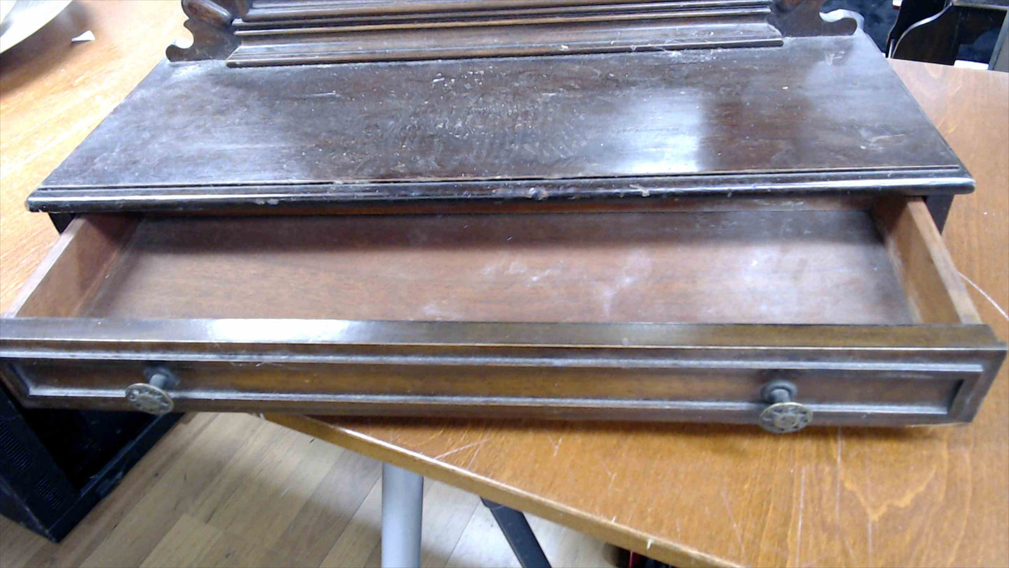 Vintage Wooden Vanity/Shaving Mirror w/ Drawer – 23”W x 27”H x 9”D