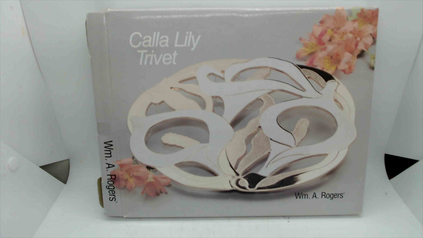 Wm. A. Rogers “Calla Lily” Metal Trivet – Gold & Cream Enamel – Made in Japan – New in Box