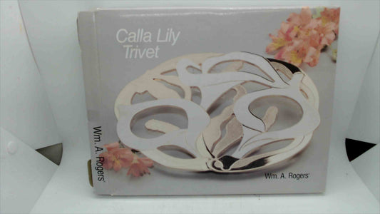 Wm. A. Rogers “Calla Lily” Metal Trivet – Gold & Cream Enamel – Made in Japan – New in Box