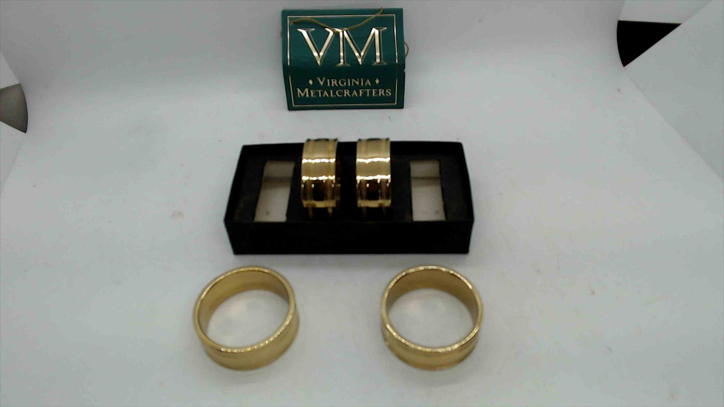 Virginia Metalcrafters Solid Brass Napkin Rings – Set of 4 w/ Box