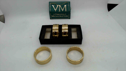 Virginia Metalcrafters Solid Brass Napkin Rings – Set of 4 w/ Box