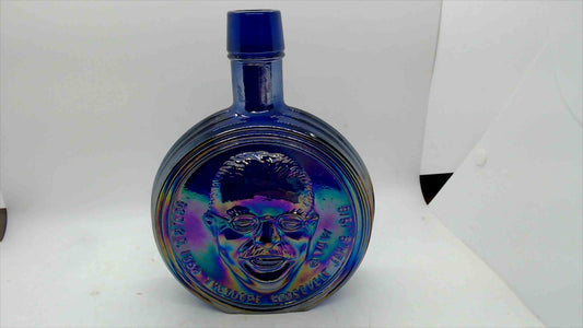 Wheaton “Theodore Roosevelt” First Edition Iridescent Cobalt Glass Bottle