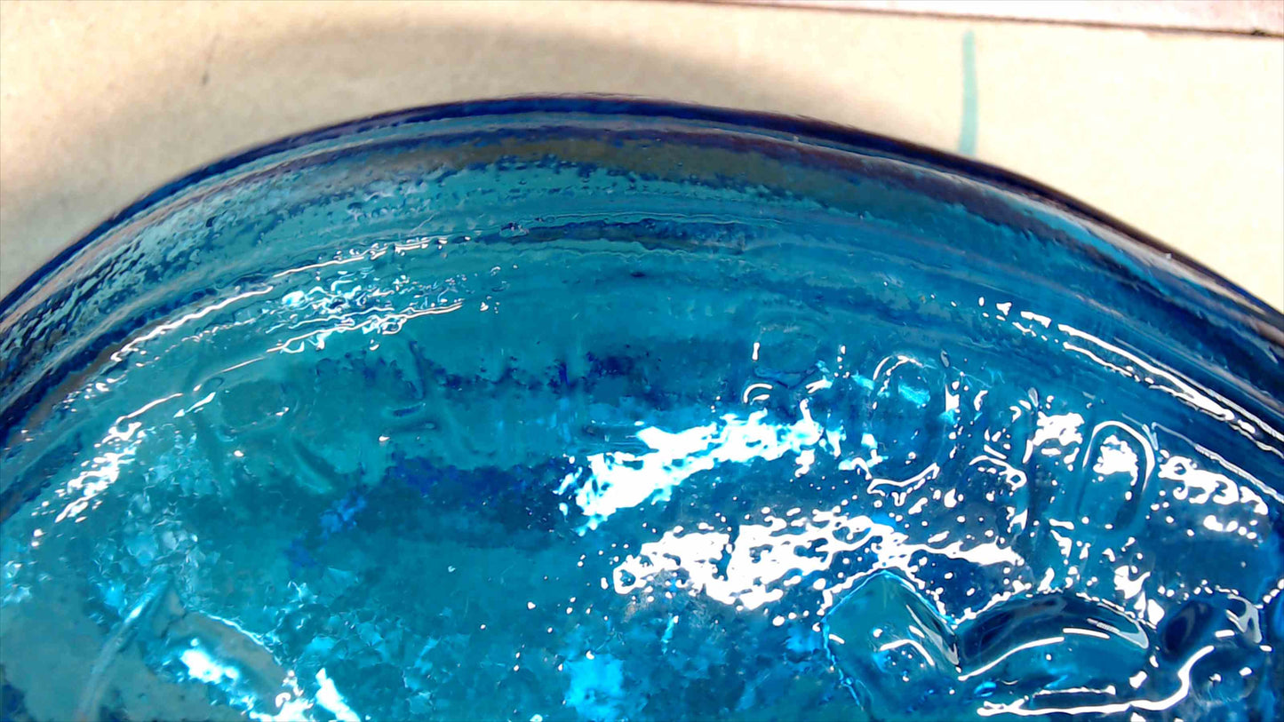 Vintage Aqua-Blue Glass Flask – “Success to the Railroad” Embossed Bottle, 7.25"
