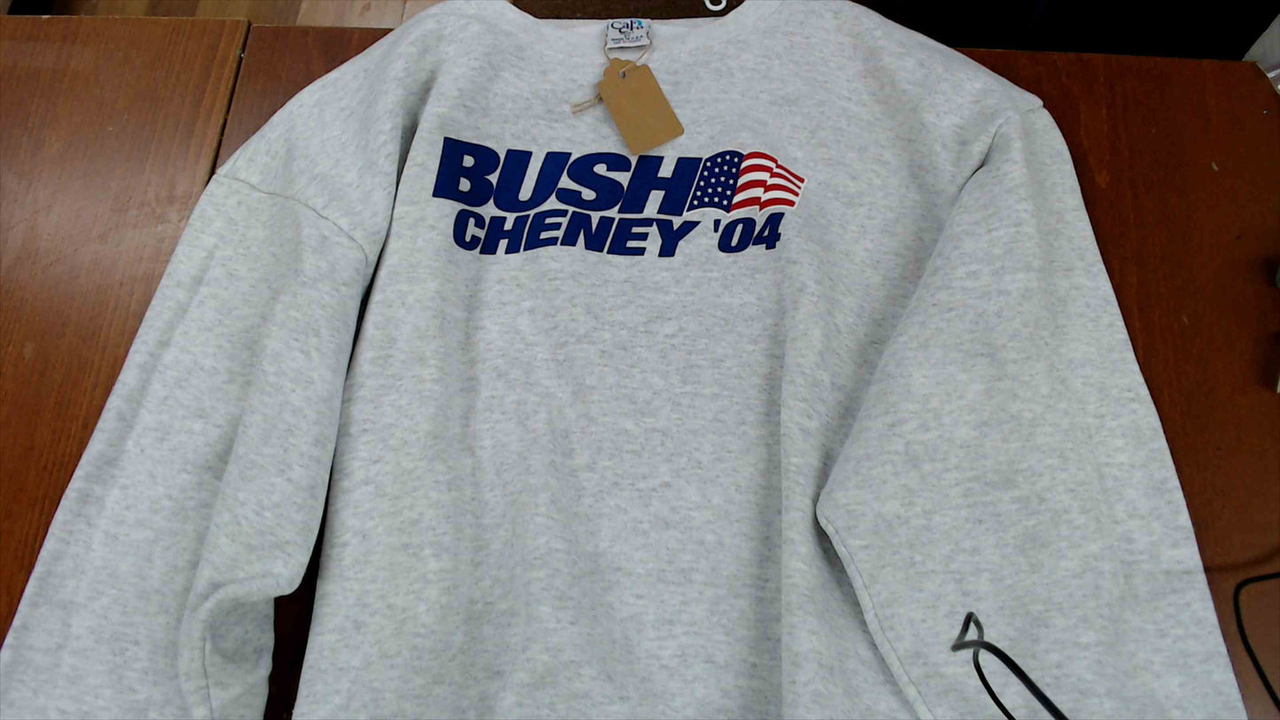 Bush/Cheney ’04 Campaign Crewneck Sweatshirt – Cal Cru 2X, Made in USA (Like New)