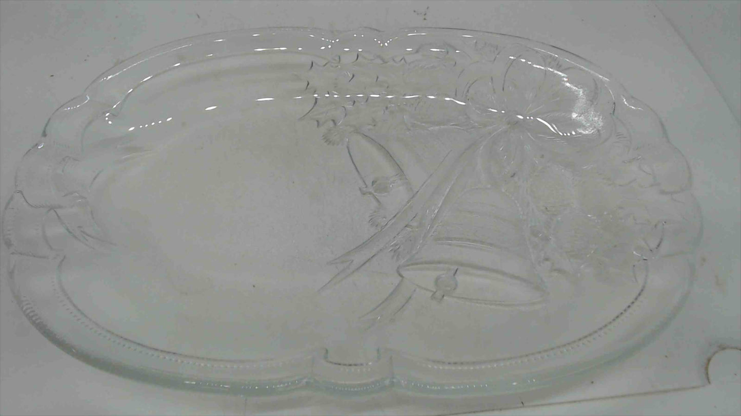Mikasa Crystal “Holiday Bells” 10.5” Oblong Plate – Japan